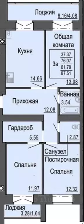 3-к кв. Марий Эл, Йошкар-Ола Светлый мкр,  (82.0 м) - Фото 1