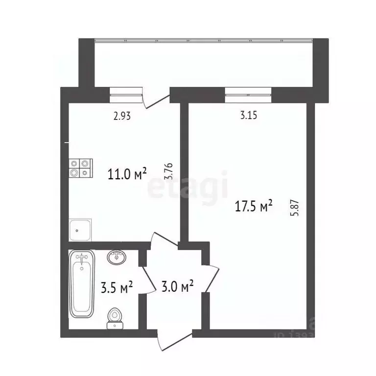 1-к кв. Тюменская область, Тюмень Широтная ул., 126к3 (35.0 м) - Фото 1