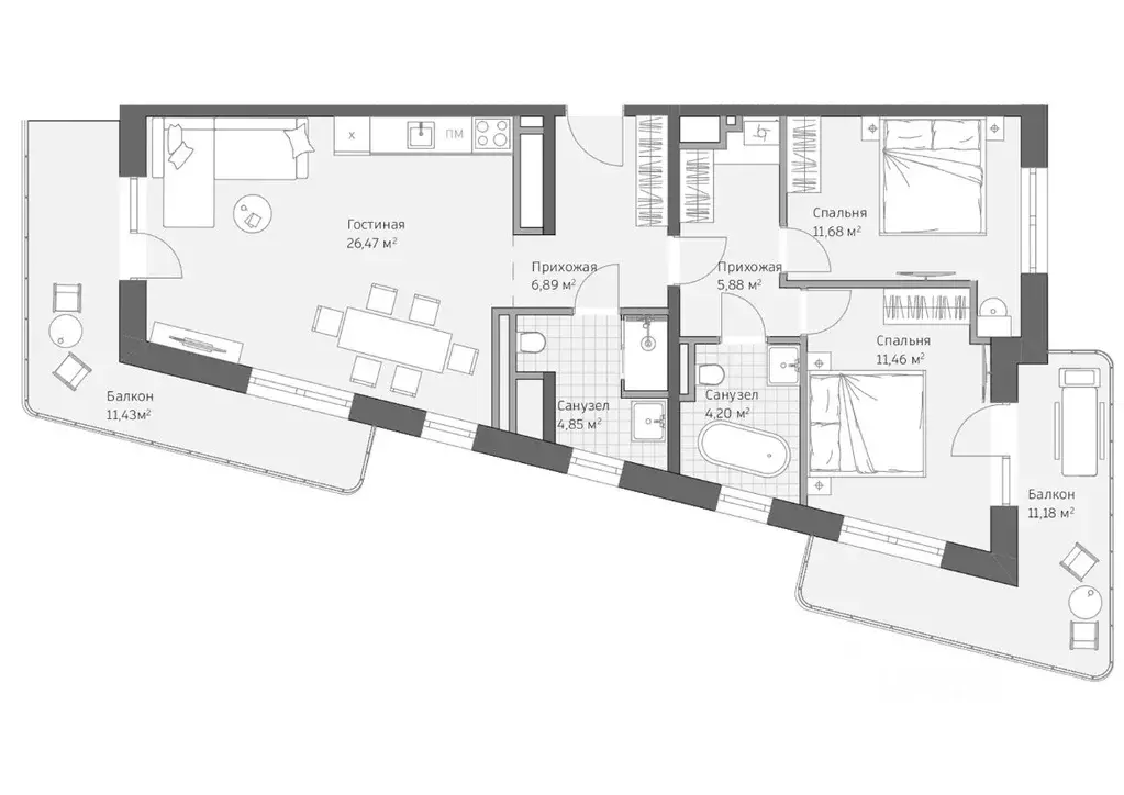 3-к кв. Ставропольский край, Кисловодск ул. Авиации, 2 (94.04 м) - Фото 1