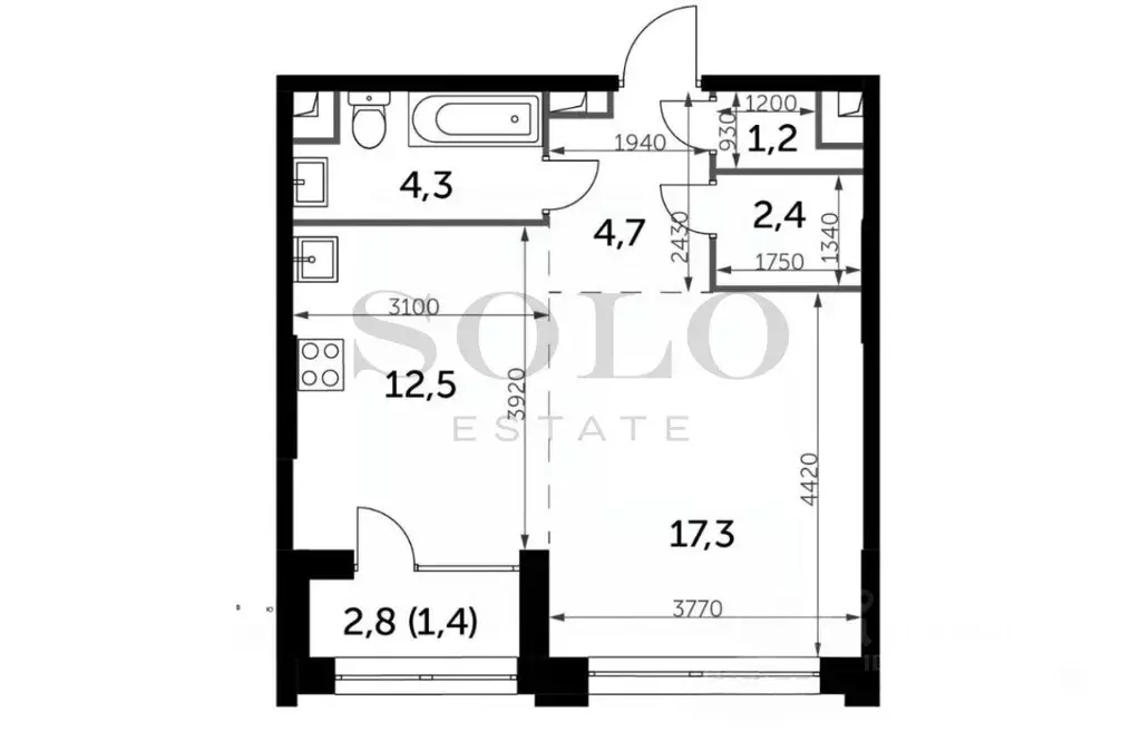 2-к кв. Москва Шелепихинская наб., 40к3 (44.0 м) - Фото 1