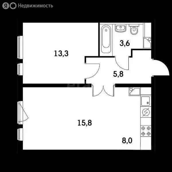 2-комнатная квартира: Москва, Боровское шоссе, 2Ак1 (46 м) - Фото 1