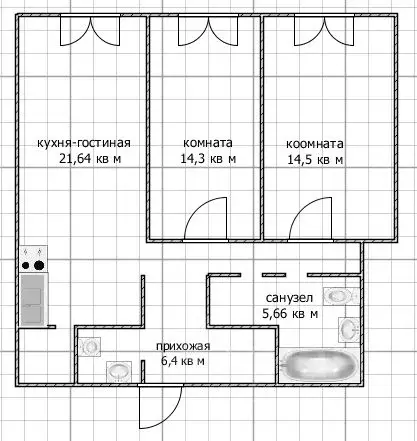 3-к кв. Башкортостан, Уфа ул. Бехтерева, 6 (75.0 м) - Фото 1