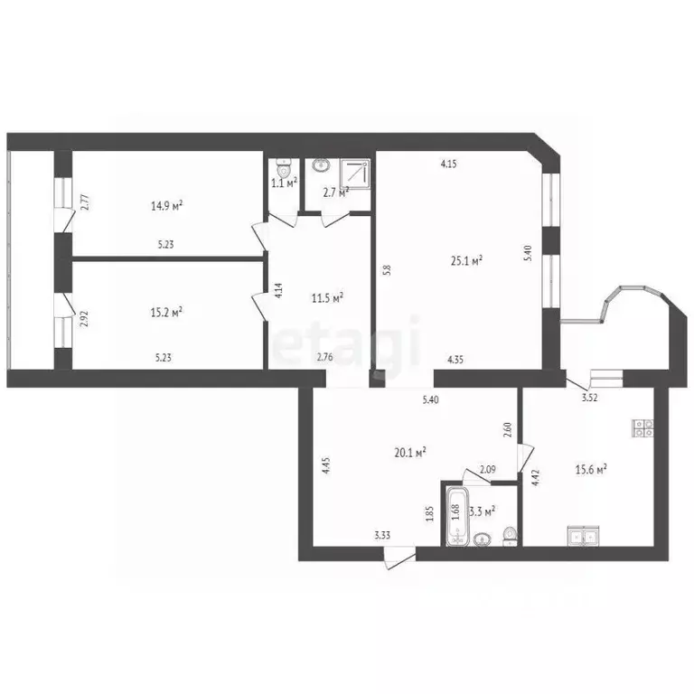 3-к кв. Хабаровский край, Хабаровск Воронежская ул., 38А (110.0 м) - Фото 1