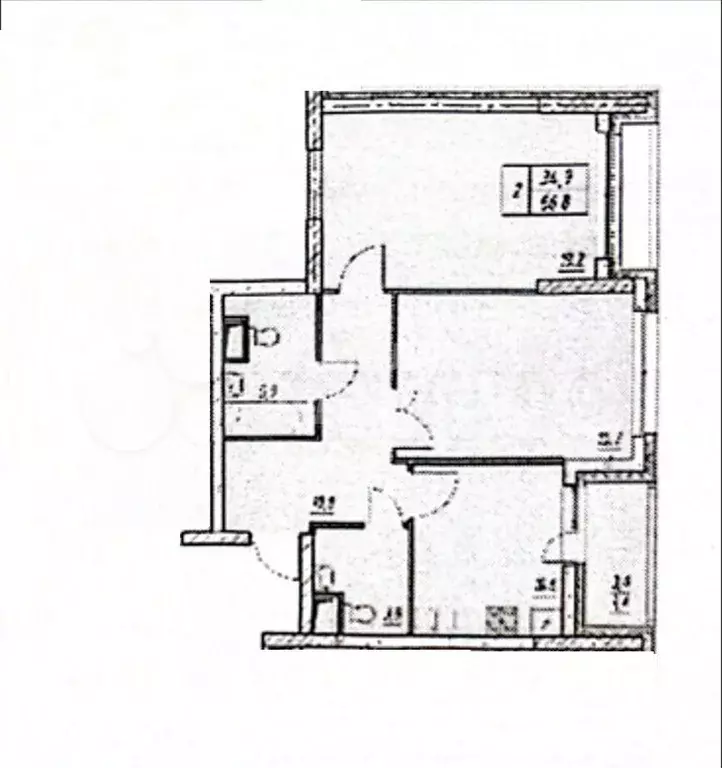 3-к. квартира, 65,1 м, 2/24 эт. - Фото 0