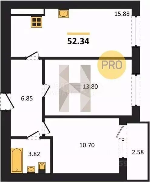 2-к кв. Калининградская область, Калининград Коммунистическая ул., 26 ... - Фото 2