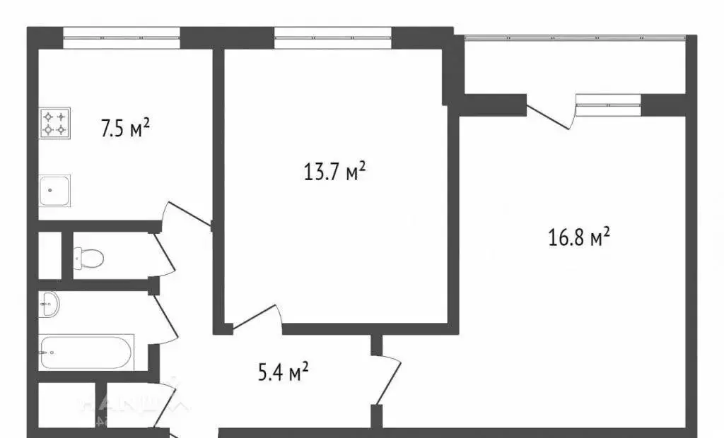 2-комнатная квартира: Москва, улица Генерала Белова, 33/19 (47 м) - Фото 1