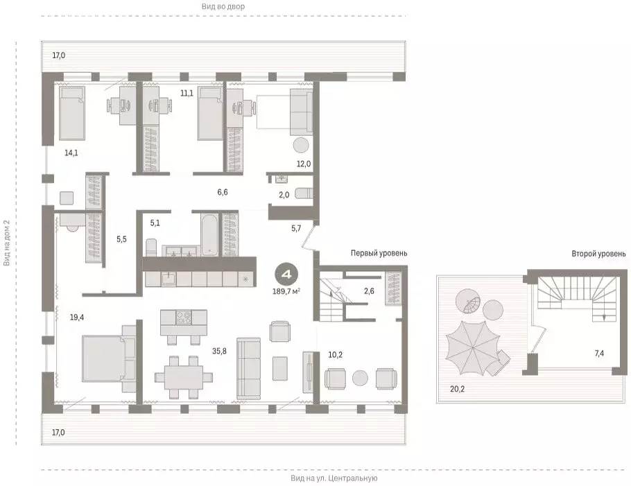 4-комнатная квартира: Новосибирский район, рабочий посёлок Краснообск, ... - Фото 1