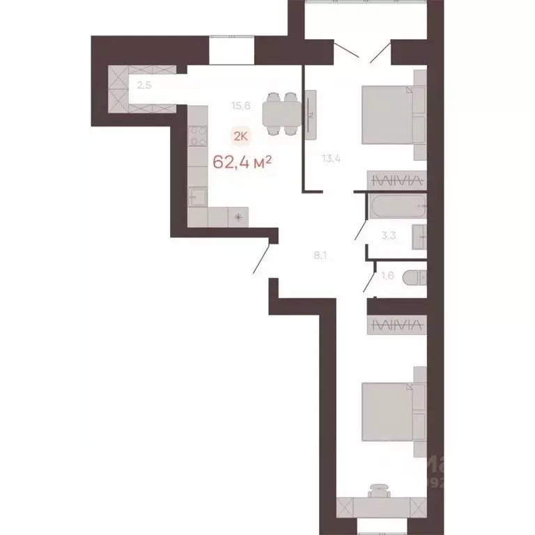 2-к кв. Алтайский край, Новоалтайск ул. Южсиба, 52А (62.4 м) - Фото 0