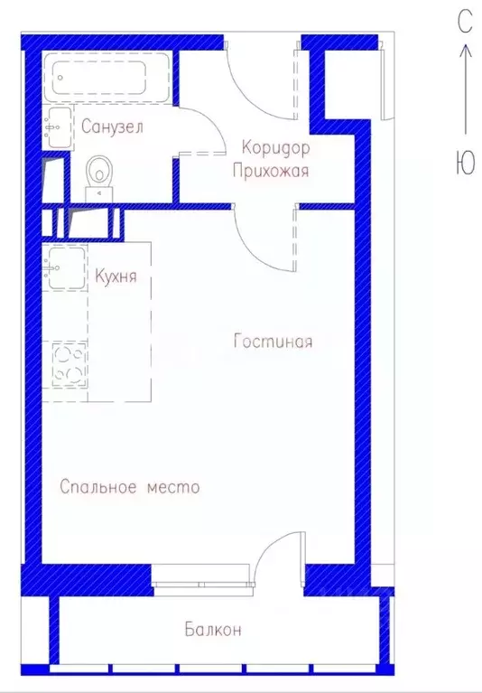 Студия Москва ш. Остафьевское, 14к2 (25.2 м) - Фото 1