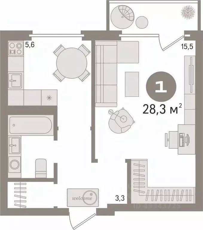1-к кв. Свердловская область, Екатеринбург ул. Автомагистральная, 5 ... - Фото 2