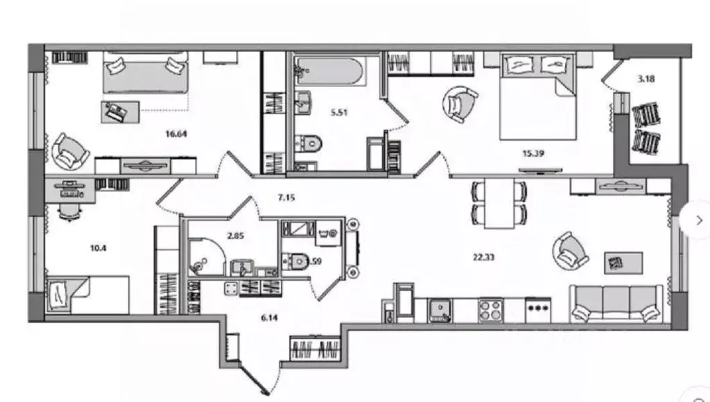 3-к кв. Санкт-Петербург Белоостровская ул., 10к2 (86.35 м) - Фото 1