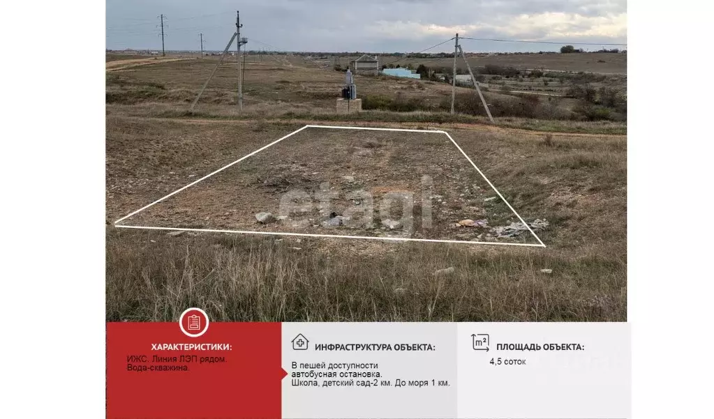 Участок в Крым, Черноморское пгт ул. Шейхларская, 24 (4.5 сот.) - Фото 1