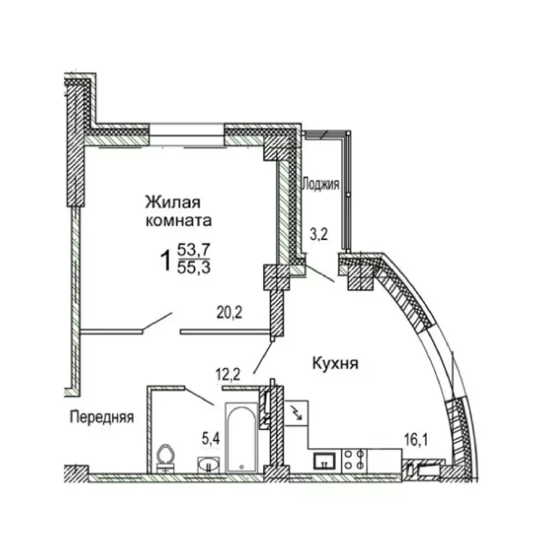 1-к кв. Приморский край, Владивостокский городской округ, пос. ... - Фото 1