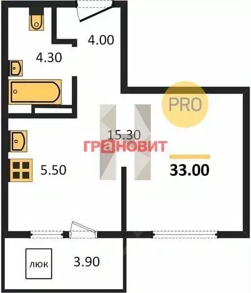 1-к кв. Новосибирская область, Новосибирск Игарская ул., 5 (33.5 м) - Фото 1