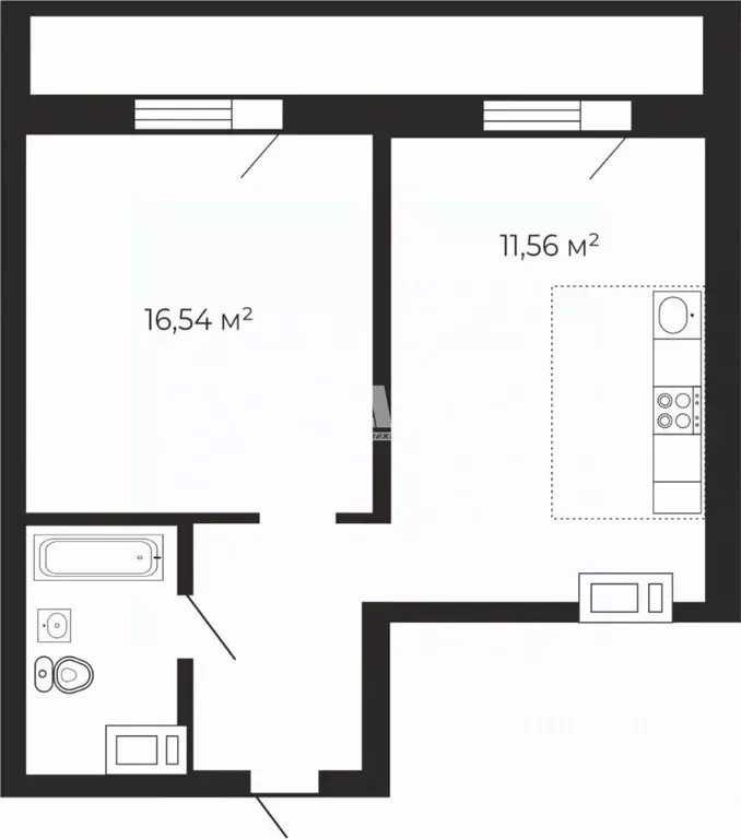 1-к кв. Челябинская область, Челябинск ул. 250-летия Челябинска, 27 ... - Фото 2