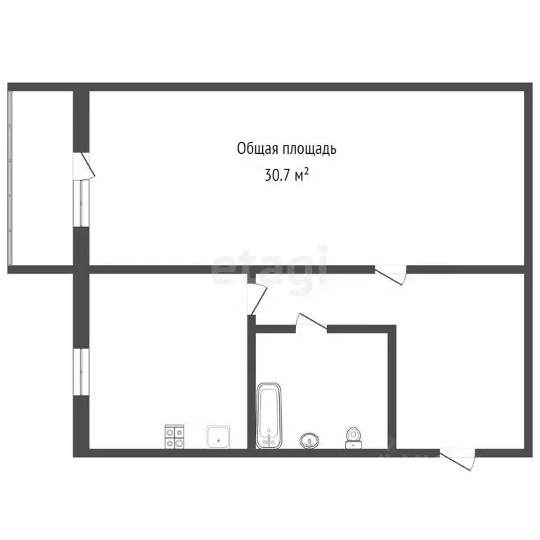 1-к кв. Кемеровская область, Прокопьевск ул. Советов, 25 (30.7 м) - Фото 1