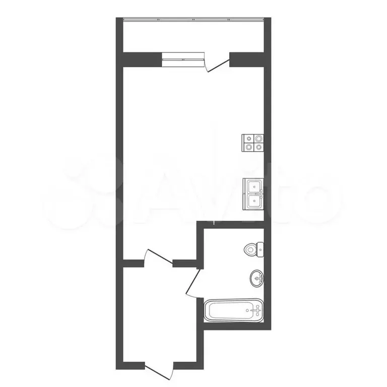 Квартира-студия, 33,4 м, 5/20 эт. - Фото 1