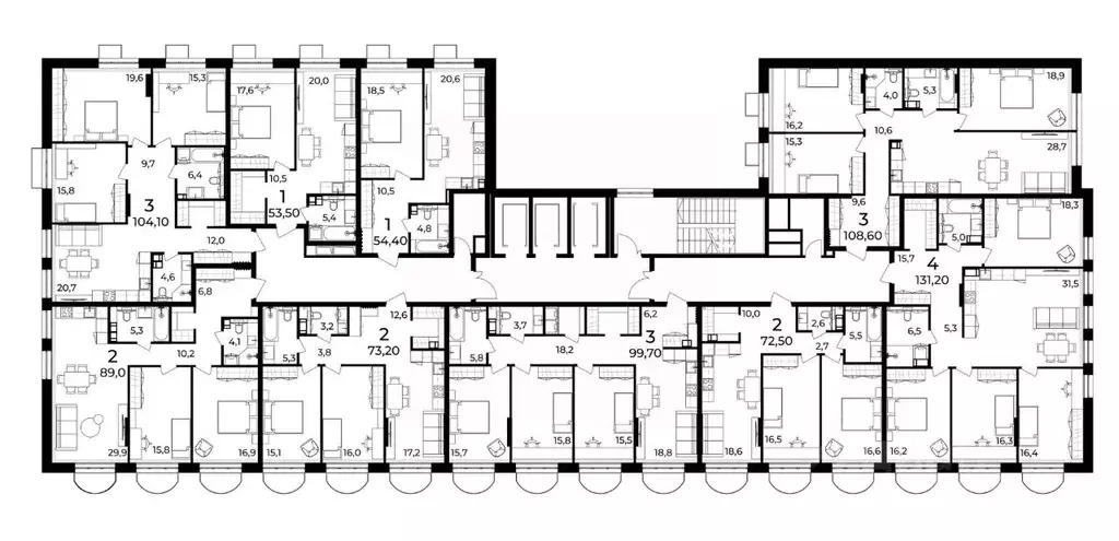 2-к кв. Нижегородская область, Нижний Новгород ул. Воровского, 8 (73.2 ... - Фото 2