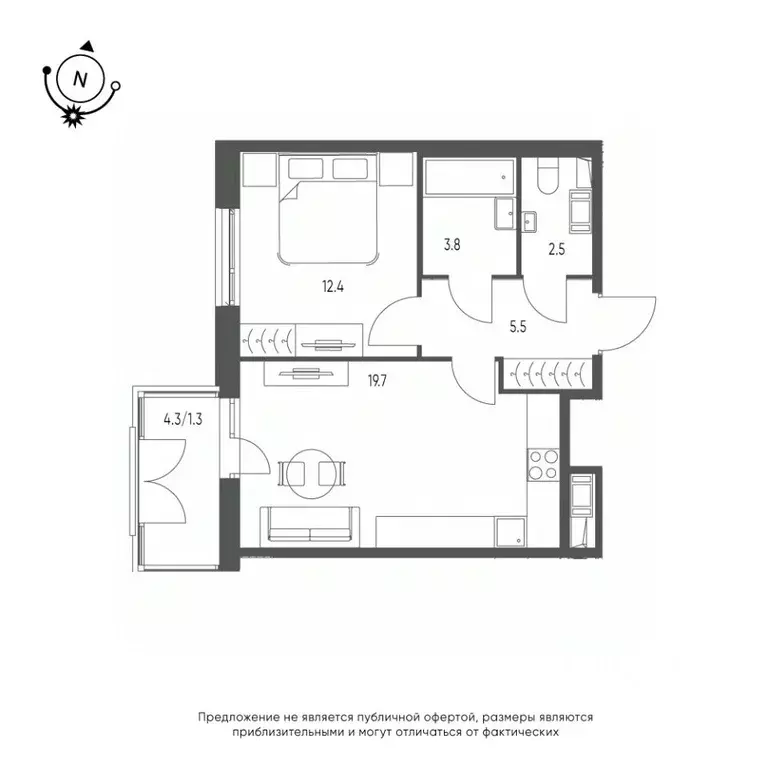 1-к кв. Омская область, Омск Зеленая река мкр, 14 (45.2 м) - Фото 0