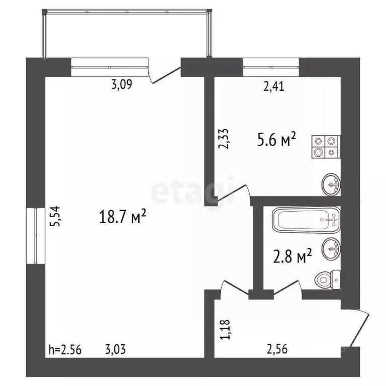 1-к кв. Владимирская область, Ковров ул. Белинского, 11Б (30.1 м) - Фото 1