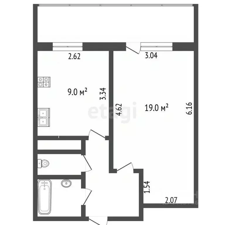 1-к кв. Челябинская область, Челябинск Университетская Набережная ул., ... - Фото 1