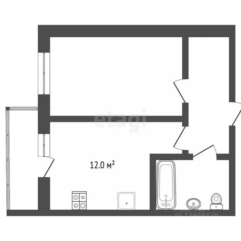 1-к кв. Ханты-Мансийский АО, Ханты-Мансийск Самаровская ул., 4 (41.2 ... - Фото 1