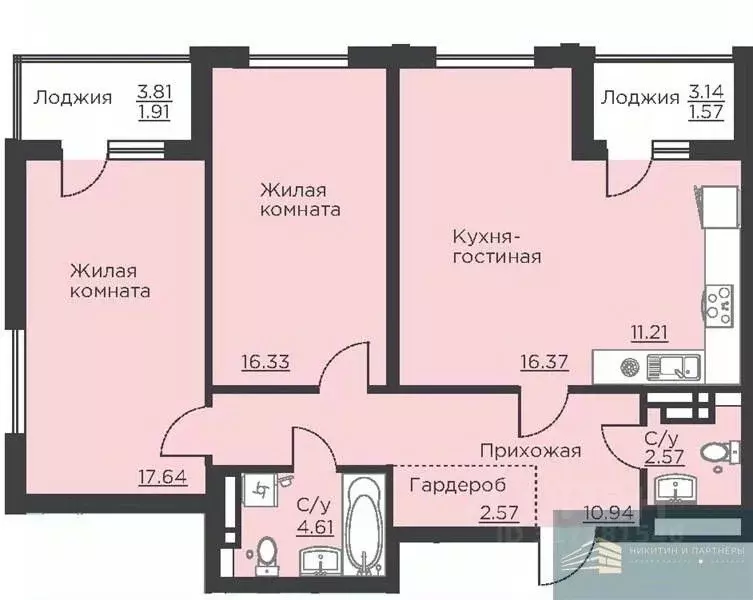 2-к кв. Воронежская область, Воронеж ул. Ломоносова, 116Б (85.7 м) - Фото 0