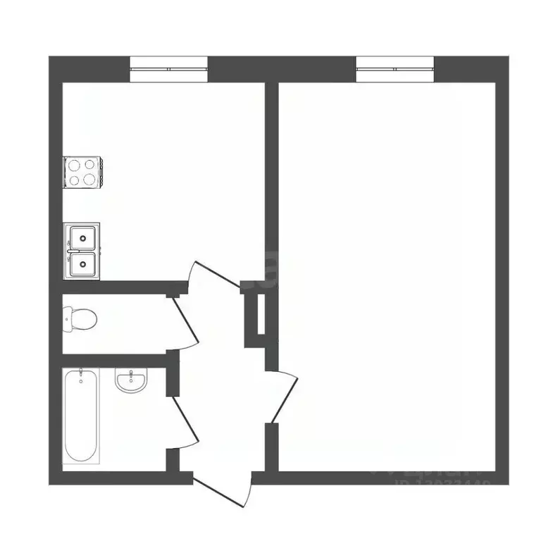 1-к кв. Тюменская область, Тюмень ул. Пермякова, 54а (33.2 м) - Фото 2