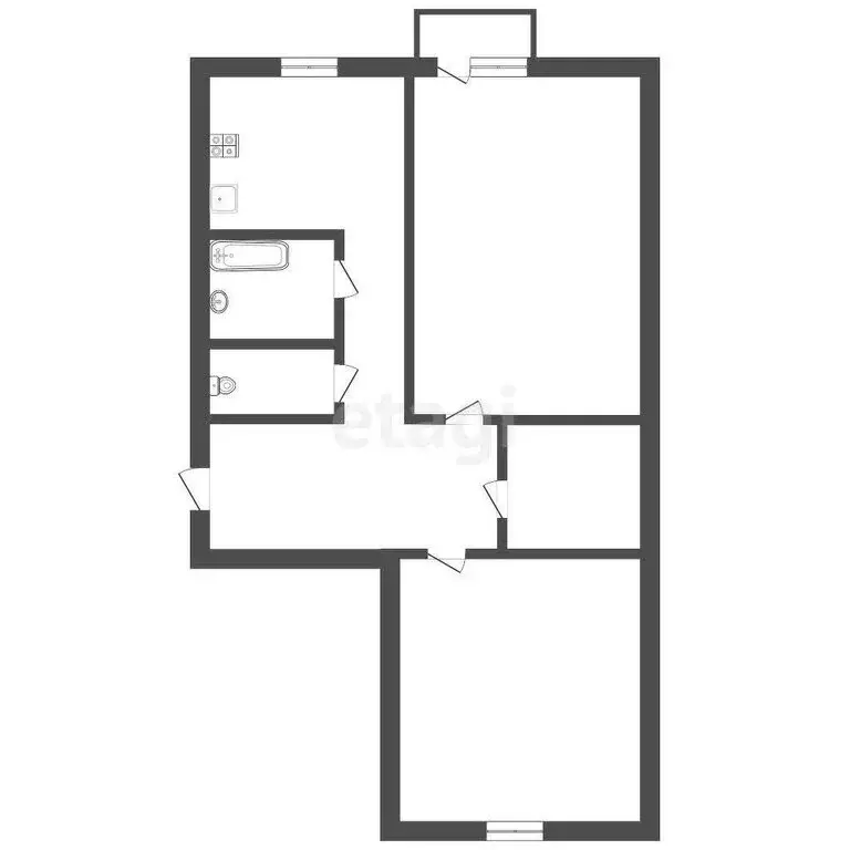 2-комнатная квартира: Ишим, Большая улица, 165 (42.7 м) - Фото 1