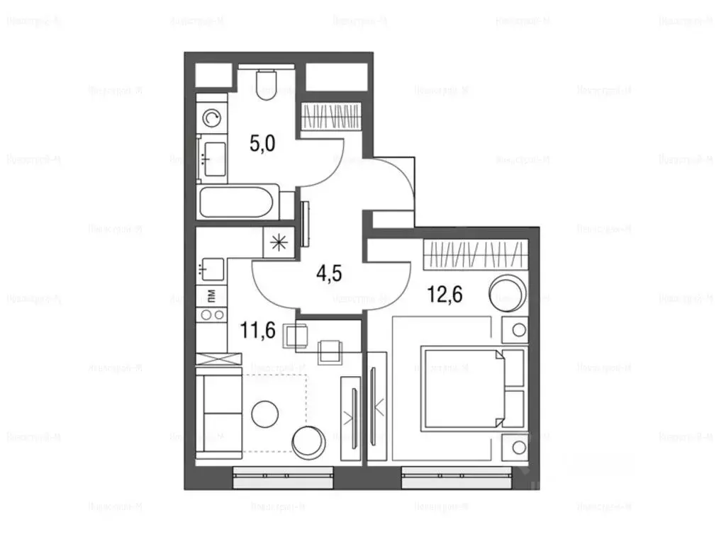 1-к кв. Москва Тагильская ул., 2к1 (33.0 м) - Фото 1