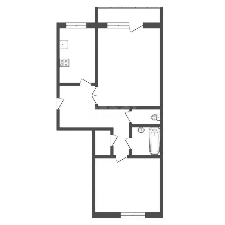 2-комнатная квартира: посёлок Шатск, Садовая улица, 14 (52 м) - Фото 0