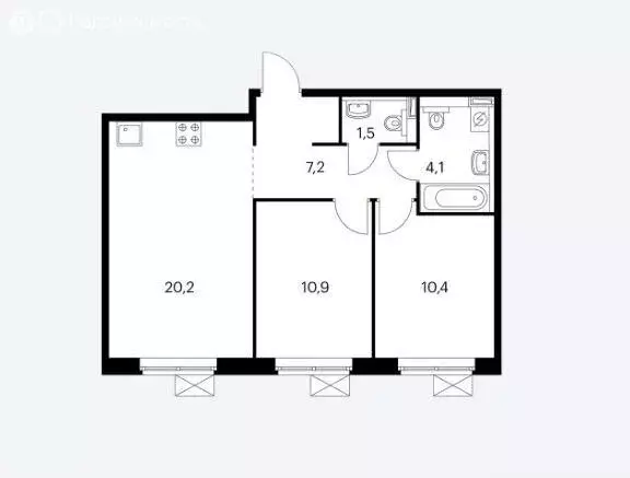 2-комнатная квартира: Мытищи, улица Мира, 49 (55 м) - Фото 1