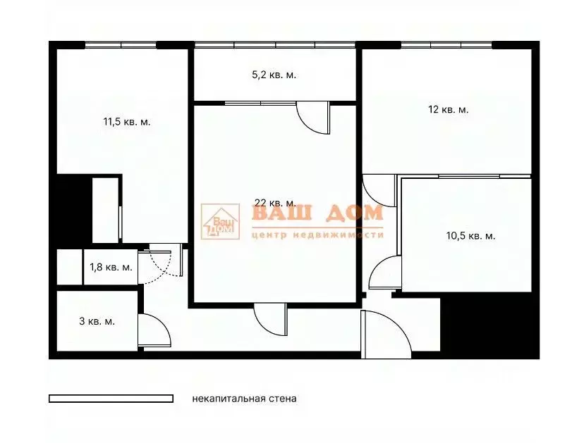 3-к кв. Тульская область, Тула ул. Буденного, 90Б (73.3 м) - Фото 2