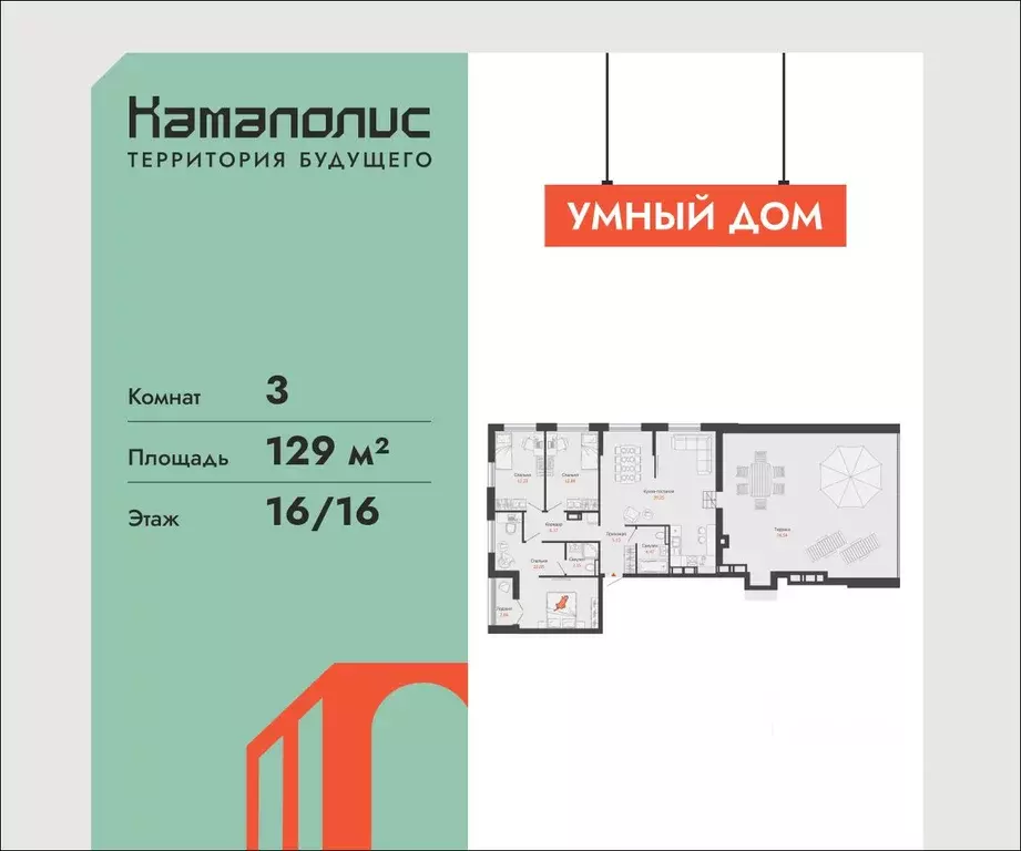 3-к кв. Пермский край, Пермь Заимка мкр, Камаполис жилой комплекс ... - Фото 1