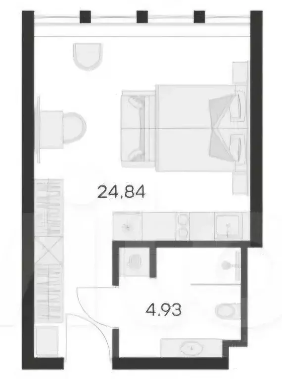 Студия Санкт-Петербург просп. Энергетиков, 2к2 (29.1 м) - Фото 1