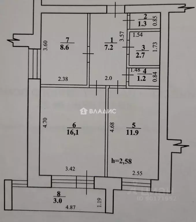 2-к кв. Башкортостан, Стерлитамак ул. Богдана Хмельницкого, 48 (52.0 ... - Фото 2