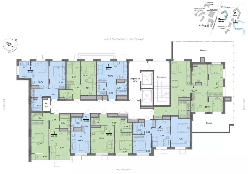 1-к кв. Рязанская область, Рязань Метропарк тер., Метропарк жилой ... - Фото 2