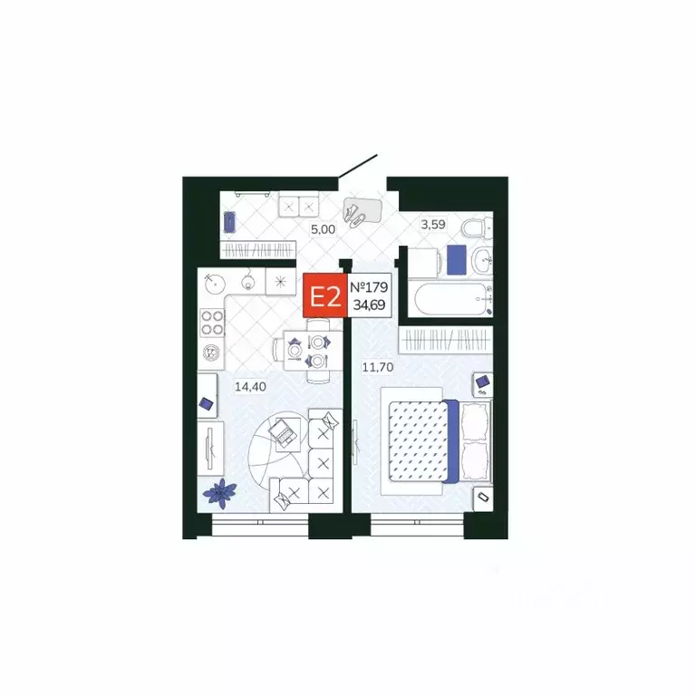 1-к кв. Тульская область, Тула Мясново мкр, Желания жилой комплекс ... - Фото 1