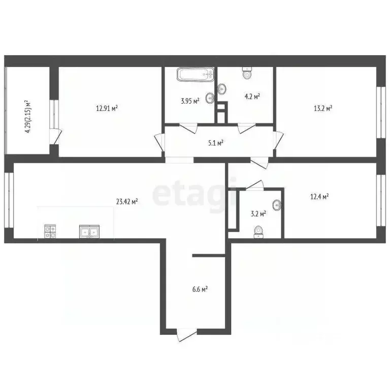 3-к кв. Тюменская область, Тюменский муниципальный округ, д. Патрушева ... - Фото 2