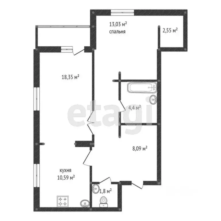 2-к кв. Башкортостан, Уфа Баязита Бикбая ул., 17 (68.4 м) - Фото 1