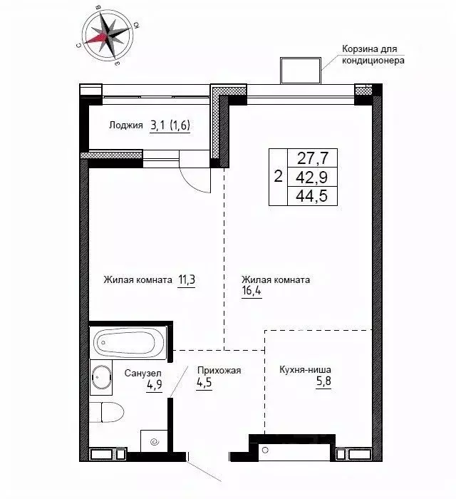 2-к кв. Приморский край, Надеждинский район, пос. Новый ул. Ленина, ... - Фото 1