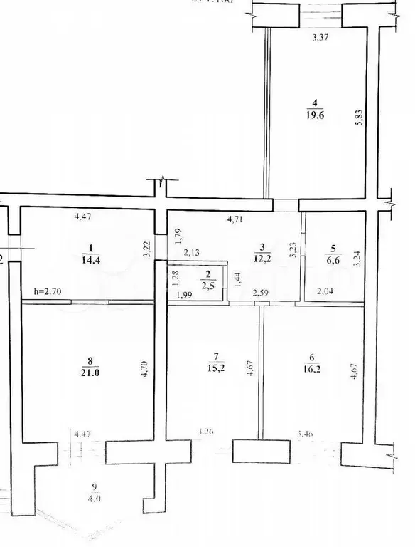 3-к. квартира, 107,7 м, 6/7 эт. - Фото 0