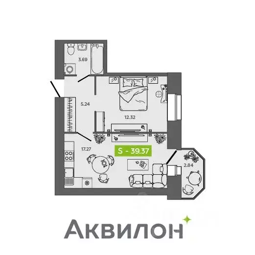 1-к кв. Архангельская область, Северодвинск Квартал № 100 жилой ... - Фото 0