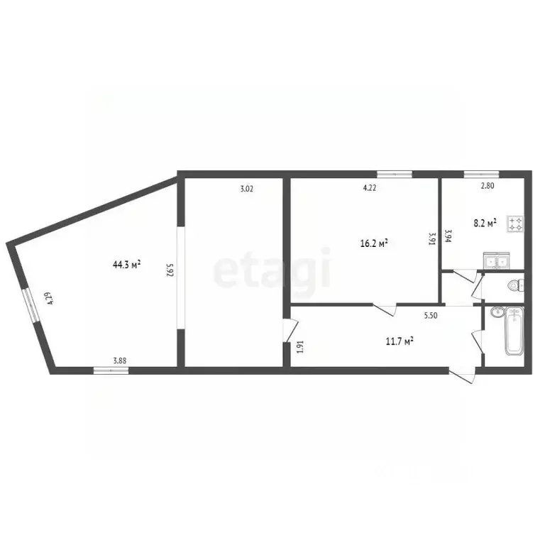 2-к кв. Санкт-Петербург Московское ш., 14к1 (85.2 м) - Фото 2