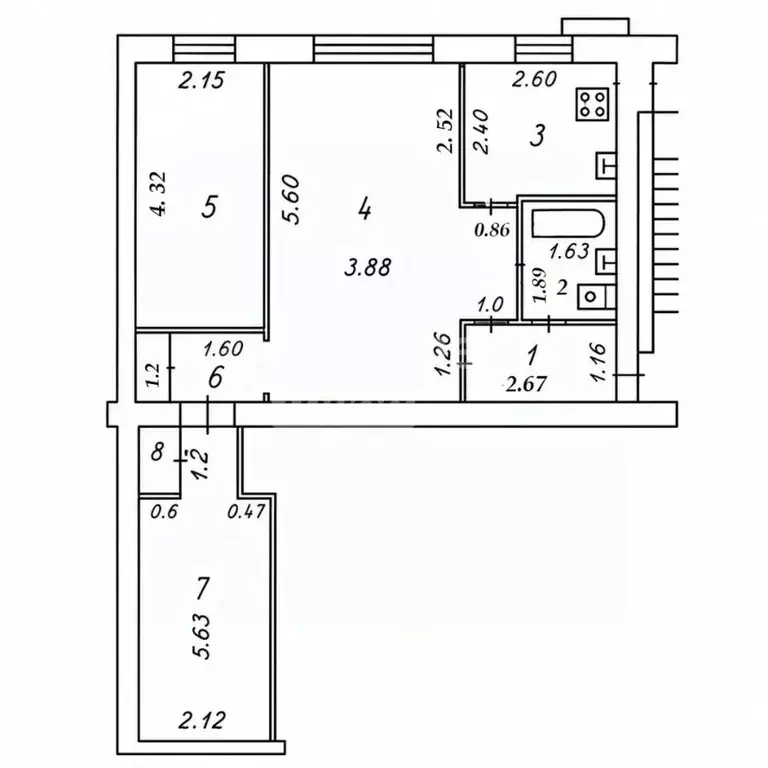3-к кв. Иркутская область, Иркутск ул. Лермонтова, 327А (53.5 м) - Фото 2
