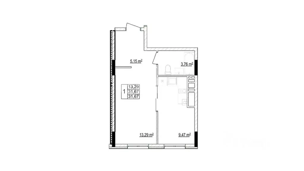 1-к кв. Белгородская область, Белгородский район, Новосадовское с/пос, ... - Фото 2