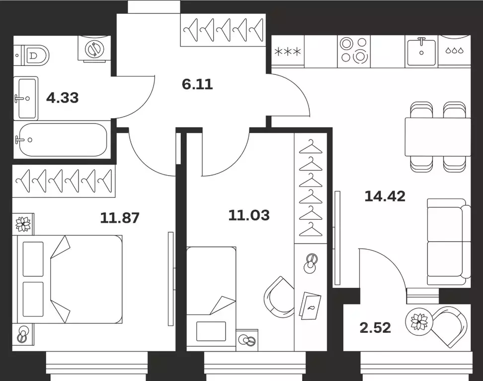 2-к кв. Тульская область, Тула городской округ, с. Осиновая Гора, ... - Фото 1