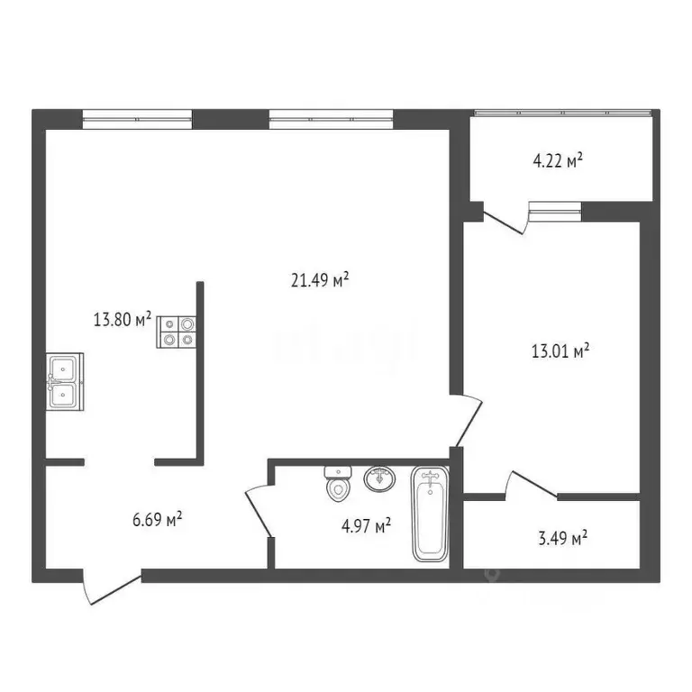 1-к кв. Ленинградская область, Всеволожский район, Колтушское ... - Фото 2