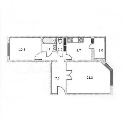 2-к. квартира, 56 м, 5/12 эт. - Фото 0