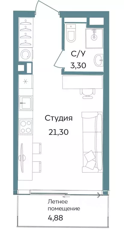 Студия Крым, Саки ул. Морская (29.48 м) - Фото 0